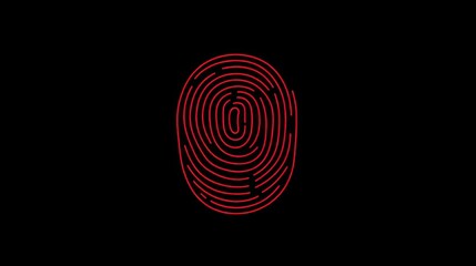 Aufkleber - Red fingerprint on black background.