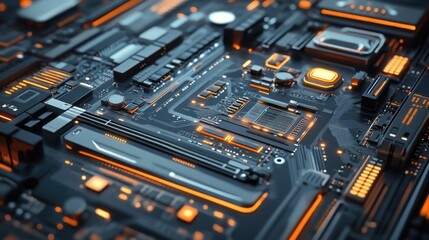 Aufkleber - Futuristic Computer Motherboard Circuitry Design