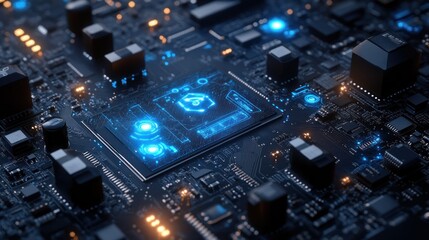 Poster - Futuristic Circuit Board Shows Advanced Technology