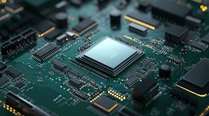 Poster - Modern Circuit Board Shows Advanced Processor Technology