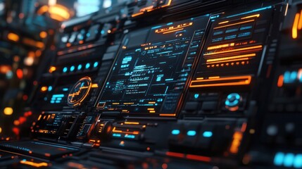 Poster - Futuristic Tech Control Panel Interface Design