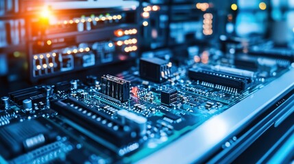 Poster - Close Up View Of A Circuit Board With Components
