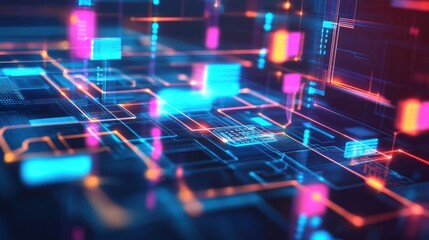 Poster - Abstract Digital Network Data Flow Visualization