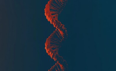 Poster - DNA helix. Innovative technologies in human genome research. Stock in future medicine. 3D illustration of a DNA molecule with a nanotech network