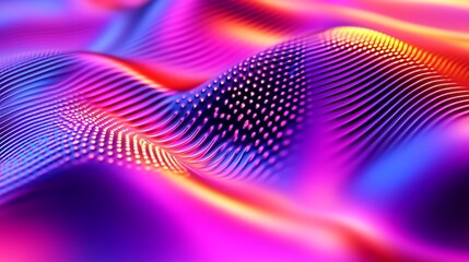 Poster - Big data and cybersecurity 3D illustration. Neural networks intertwined with stock market trends. Data waves flowing through a global database. Abstract technological landscape in the background