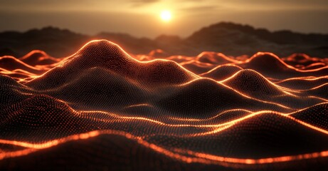 Poster - futuristic big data stream. motion of digital data flow. data transmission channel 3d illustration. 