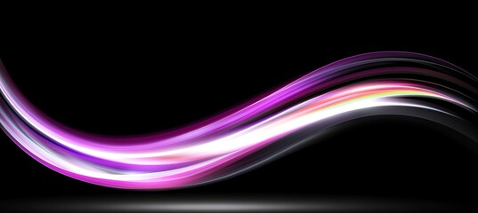 Poster - Abstract nanofiber 3D illustration featuring twisted lines dotted with light, representing neuro impulses in a cyber stream