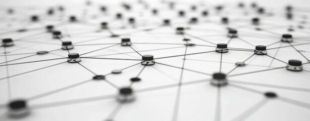 Poster - 3d illustration depicting a polygonal structure of social ties