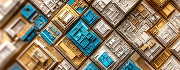 Fototapete - A 3D illustration of a motherboard, showcasing a computer circuit with a cyber theme. It features an information field and data streams flowing in blockchain code