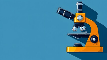 Contemporary Microscope Icon in Flat Design with Long Shadow Effect Perfect for Websites and Apps