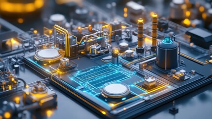 Poster - Futuristic Industrial Plant Smart Technology System