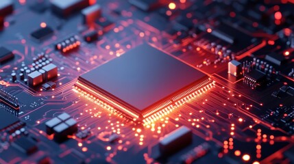 Aufkleber - Illuminated Central Processing Unit On Circuit Board