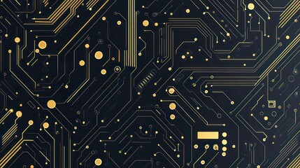 Poster - Abstract gold circuit board texture background.