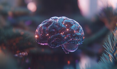 Poster - Electrical impulse. Stock Data Analysts. Future processor. Quantum CPU in the nanotech computer network. A 3D illustration of digital cyberspace featuring an abstract neural network