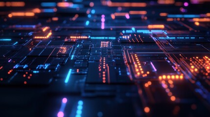 Poster - Abstract Futuristic Technology Circuit Board Design