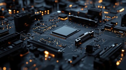 Aufkleber - Illuminated Computer Motherboard Central Processing Unit