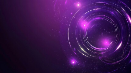 Poster - Abstract purple glowing circle light effect background.