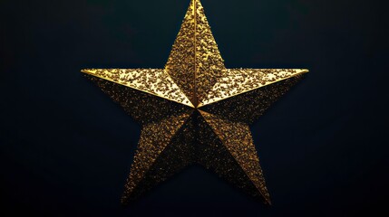 Poster - Golden star on dark background.