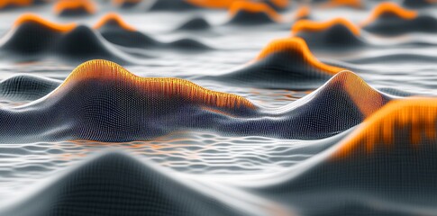 Poster - Neural network and cloud technologies integrated with a global database and stock. Big data concept depicted in a bright, colorful 3D polygonal network, cybersecurity, and internet business