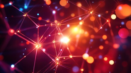 Poster - Abstract Network Illuminated Nodes Connections