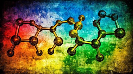 Poster - A 3D illustration showcasing science and laboratory research, integrated with medical elements focusing on molecules and atoms
