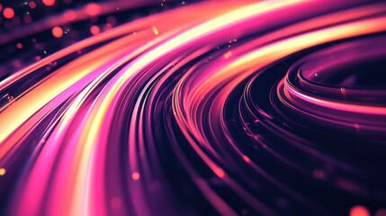 Aufkleber - Abstract Swirling Pink and Orange Light Trails