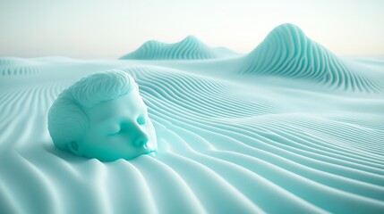 Poster - Strings traced by wavy space movement are rendered in an abstract, black and white wave environment. 3D illustration