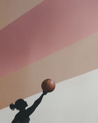 Poster - Silhouette of a Figure Reaching Upward, Symbolizing Ambition and Growth Against a Gradient Backdrop