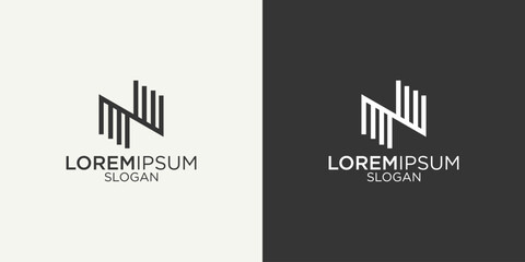 Wall Mural - Minimal elegant monogram art logo. Outstanding professional trendy awesome artistic N initial based Alphabet icon logo. Premium Business logo White color on black background
