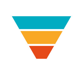 Wall Mural - sale marketing funnels set. business pyramid template with three steps. funnel diagram 3 steps templ