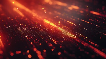 Poster - Abstract Red Digital Background Glowing Particles Lines Technology Futuristic Modern Design Elegant Shiny Bright Vivid Energy Dynamic Powerful Intense          