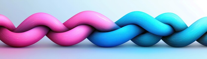Poster - Colorful Twisting Strands of Pink and Blue in an Abstract Artistic Design Representing Connection and Creativity
