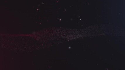 Wall Mural -  Dark Red Particle Wave Animation