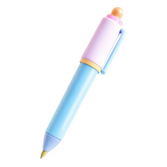 Fototapete - A vibrant, playful 3D-rendered pen featuring pastel colors, perfect for creative projects. Its unique form adds charm to any stationery collection.