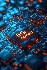 Poster - 5G connectivity with digital cloud concept in a futuristic environment