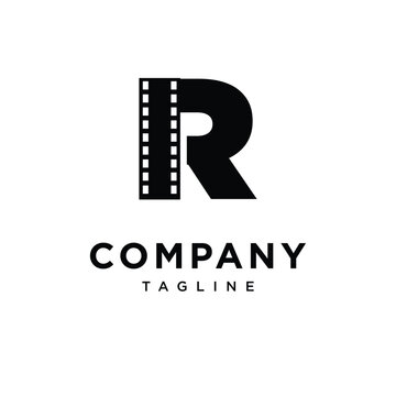 Letter R Film Logo Icon Vector