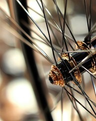 Poster - Intricate Beauty of Bicycle Spokes Showcased on a Clean White Surface