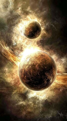 Poster - Journey Through the Cosmos Uncovering Breathtaking Exoplanets and Their Vibrant Surroundings