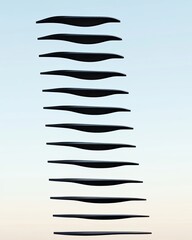 Poster - Stately Ascent of Minimalist Stairs Against a Serene Gradient Sky Capturing Elegance and Simplicity