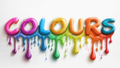 Poster - Colorful Dripping Liquid Letters Creating a Vibrant Display
