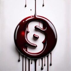 Poster - Dripping Dark Liquid Letters on Minimalist Surface