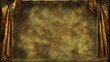 © Qory - Antique Gold Frame with Draped Curtains: A Vintage Background