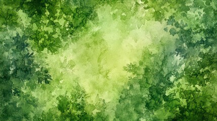 Aufkleber - Watercolor painting of lush green foliage, creating a vibrant, natural background.