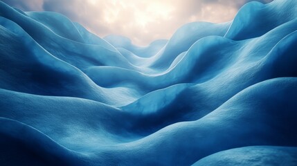 Wall Mural - A blue ocean with snow on the waves