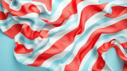 Poster - Red and blue striped fabric textile texture background.