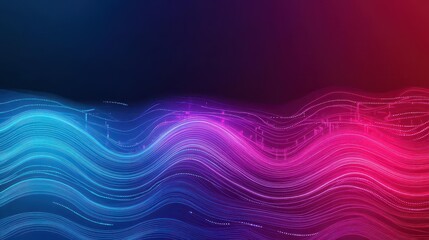 Leinwandbilder - Abstract wave of circuits in motion, dynamic design, gradient background, vibrant colors, modern tone