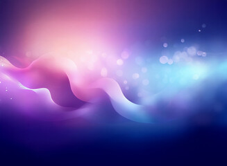 Wall Mural - abstract image of flowing, luminous waves in shades of pink, purple, and blue. glowing particles add
