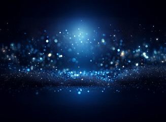 Poster - a mesmerizing display of blue glitter sparkles, creating a luminous, reflective surface with a brigh