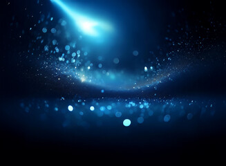Wall Mural - a mesmerizing abstract image showcasing a vibrant blue light streak across a dark, glittering backgr