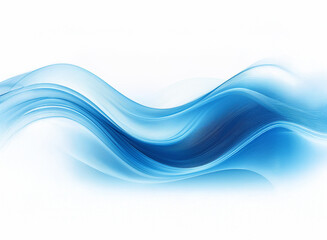 Aufkleber - Abstract image of flowing, translucent blue waves against a white background.  The waves create a sense of movement and fluidity.